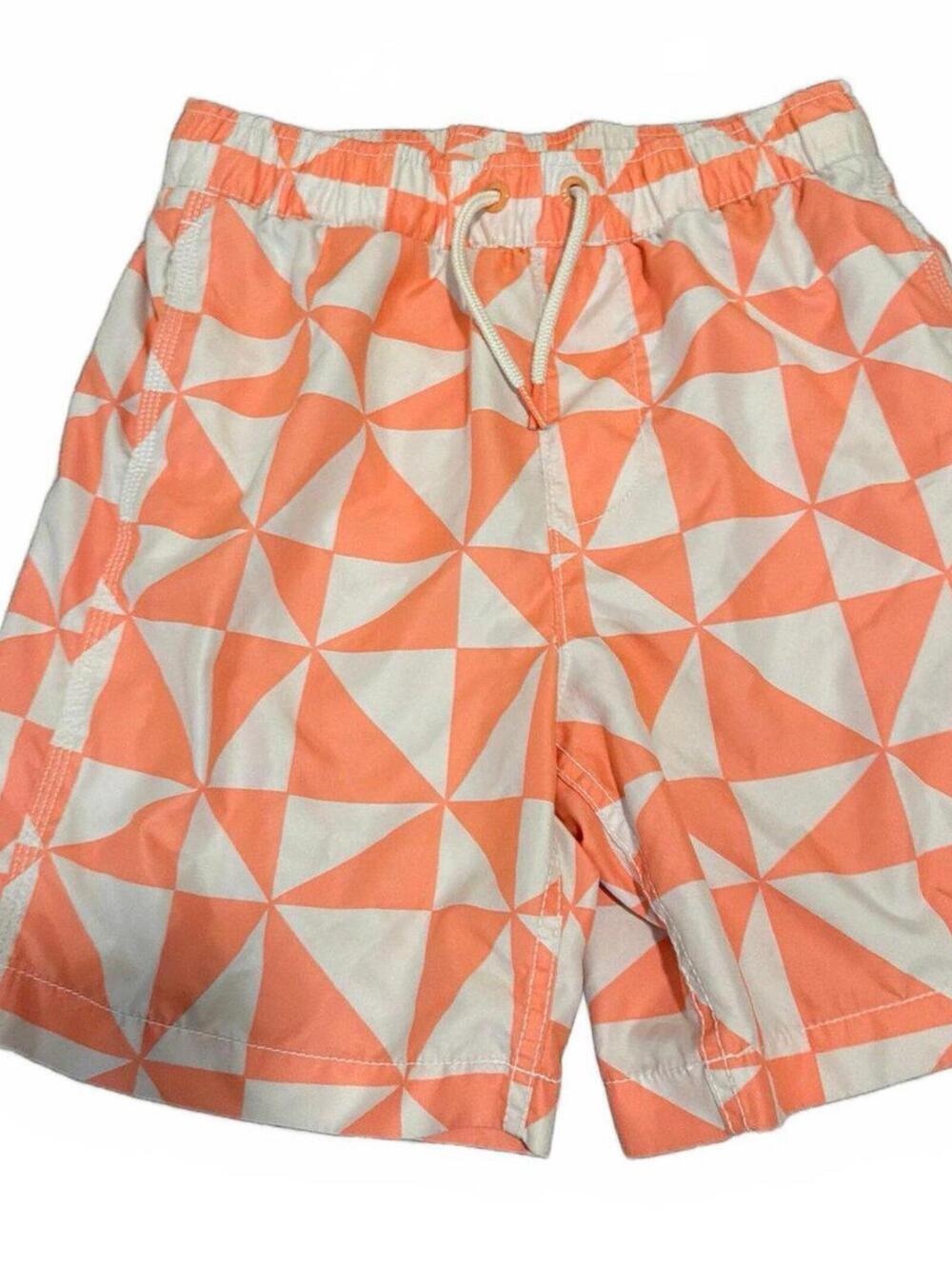 GAP Kids Boys XXL Orange White Geometric Swim Shorts
